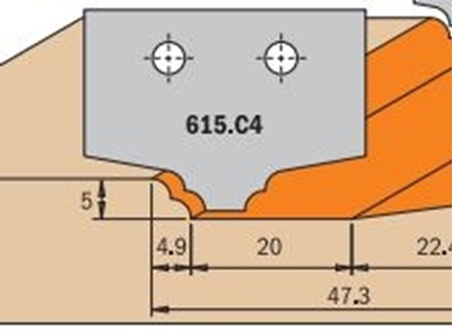 Изображение Profila naži griezēju galviņām CMT 615.C4; 1 gab.