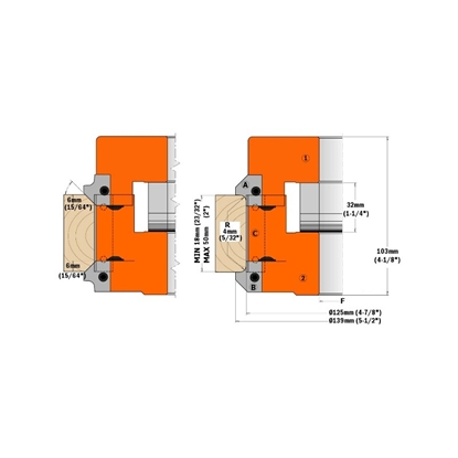 Изображение Profila naži griezēju galviņām CMT 695.005.A6; 2 gab.