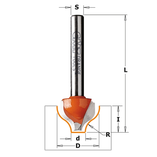 Picture of Profilfrēze CMT; S=12 mm; D=19 mm; R=3,2 mm
