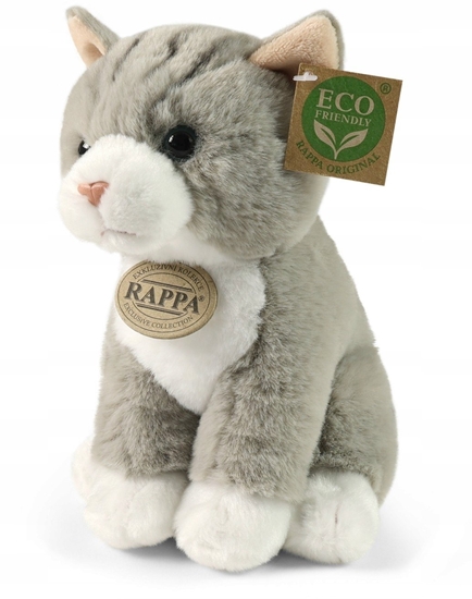 Изображение Rappa Pluszowa realistyczna maskotka Kot szary siedzcy 23 cm Soft Collection
