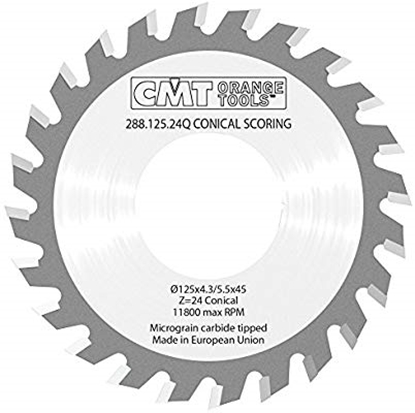 Изображение Regulējams priekšzāģis CMT 288; 125x4.3-5.5x45; Z24; 10°