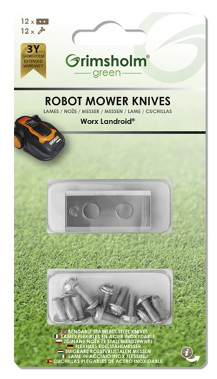 Picture of Rezerves asmens zāles pļāvējam - robotam Grimsholm Worx; 12 gab.