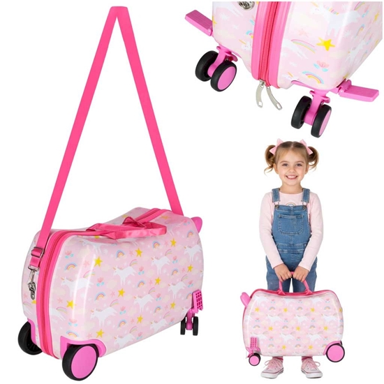 Изображение RoGer Children’s Wheeled Travel Suitcase 30L Unicorn Print