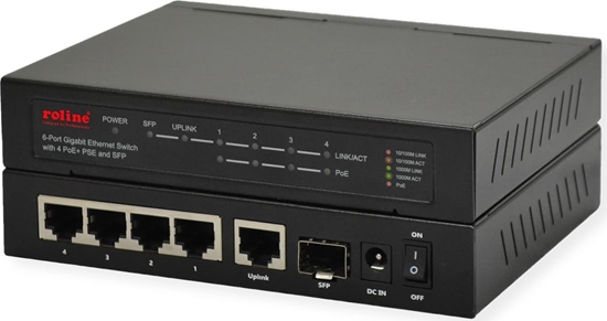 Picture of Roline Gigabit Ethernet Switch, 6x (5xGbE + 1x Gbic(SFP),  4x PoE+)