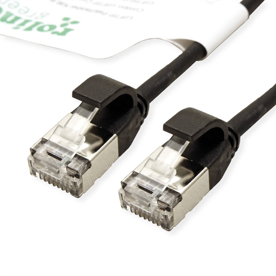Picture of Roline Green U/FTP DataCenter Patch Cord Cat.6A (Class EA), LSOH, slim, black, 0.3 m