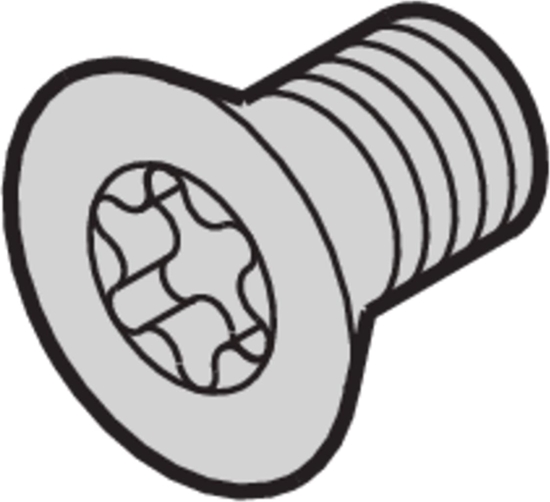 Picture of Schroff Countersunk Screw, Torx M4x14 mm, Steel Zinc Plated