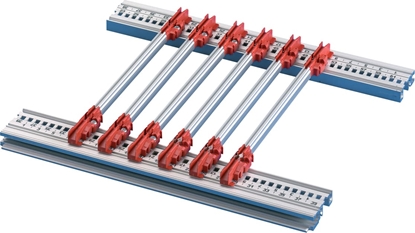 Attēls no Schroff Guide Rail Standard Type, PC, 280 mm, 2 mm Groove Width, Multi-Piece, Red/Silver, 10 Pieces