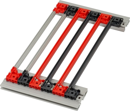 Attēls no Schroff Guide Rail With Coding for CompactPCI/ VME64x, PC, 160 mm, 2 mm Groove Width, Red, 10 Pieces