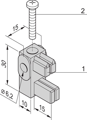Изображение Schroff Mounting Bracket With Insulating Block for Busbar 1, 2 Poles