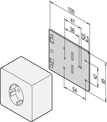Изображение Schroff Mounting Plate for Single Sockets