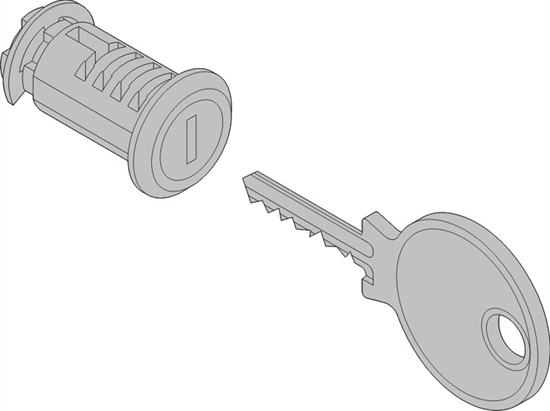 Picture of Schroff side panel handle with lock - SCHLOSS F.SEITENWAND