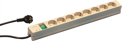 Picture of Schroff Socket Strip, SCHUKO, 8 Sockets, 19", With Switch