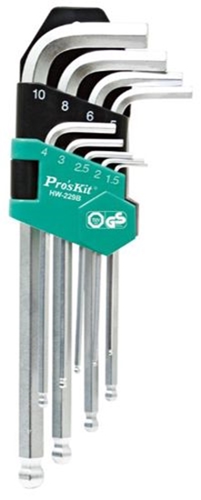 Изображение Seškanšu atslēgu komplekts Proskit HW-229B; 1,5-10 mm; 9 gab.