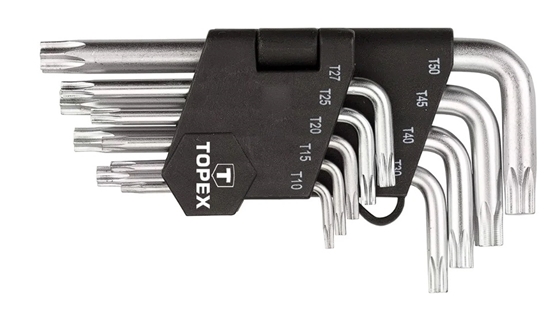 Picture of Seškanšu atslēgu komplekts Topex 35D960; T10-T50; 9 gab.