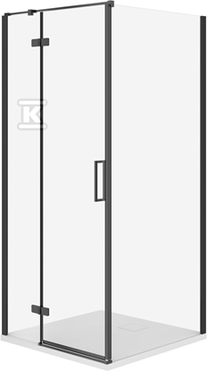 Изображение SET C506 KABINA CITY LEWA CZARNA 90X90X195+TAKO SLIM BIAY MAT WIR