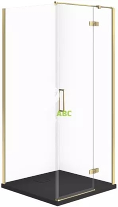 Изображение SET C550 KABINA CITY PRAWA ZOTA 80X80X195+TAKO SLIM CZARNY MAT WIR