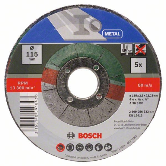Picture of SET TARCZ KORUNDOWYCH 5 SZT METAL 115MM