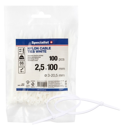 Attēls no Siksna Specialist 81/3-2102B; 2,5x100 mm; 100 gab.; balts