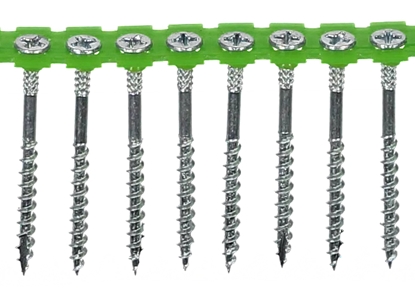 Изображение Skrūves lentā koksnes skaidiņām, spilgti cinkotas, koka profiliem Essve 542330; 4,2x30 mm; 1000 gab.