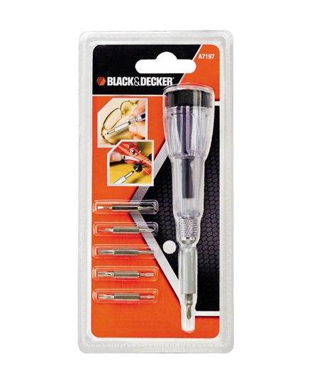 Изображение Skrūvgrieža rokturis Black & Decker A7197-XJ + skrūvēšanas uzgaļi