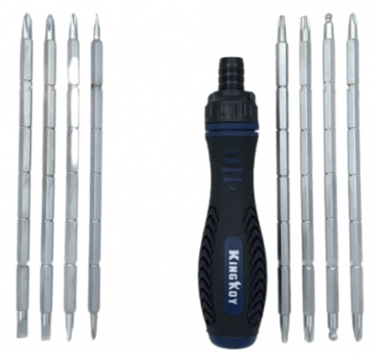 Picture of Skrūvgrieža rokturis KingRoy KR696G + skrūvēšanas uzgaļi