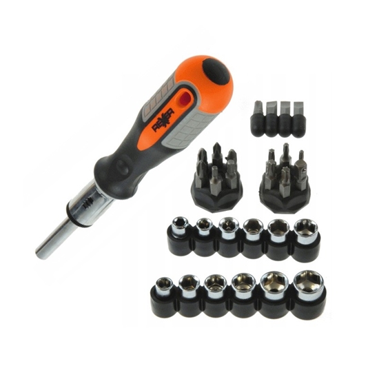 Picture of Skrūvgrieža rokturis Rexxer RC-04-332 + skrūvēšanas uzgaļi