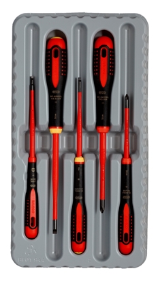 Picture of Skrūvgriežu komplekts Bahco Ergo Slim VDE; 5 gab.