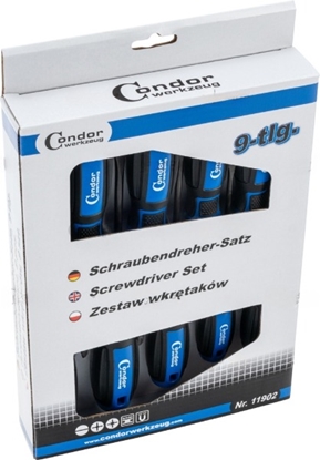 Изображение Skrūvgriežu komplekts Condor Werkzeug C11902; SL/PH/PZ; 9 gab.