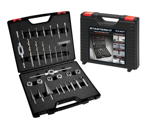 Изображение Skrūvgriežu komplekts un skrūvgriežu komplekts Exact Starterkit Metal; M3-M12; 35 gab.
