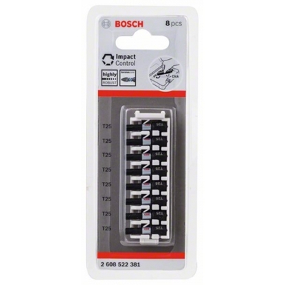 Picture of Skrūvgriežu uzgalis Bosch Impact Control; T25/L25; 8 gab.