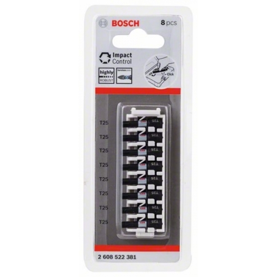 Picture of Skrūvgriežu uzgalis Bosch Impact Control; T25/L25; 8 gab.