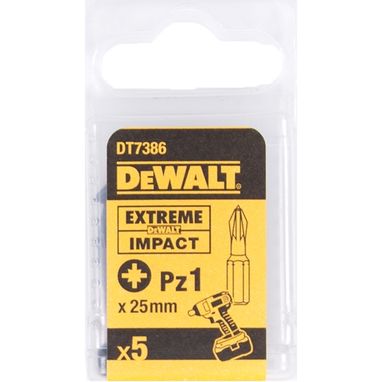 Изображение Skrūvgriežu uzgalis DeWalt; PZ1; 5 gab.