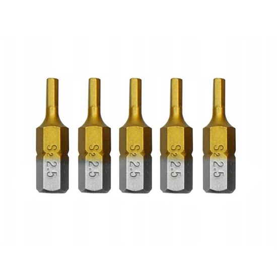 Picture of Skrūvgriežu uzgalis Rexxer RA-04-466; HEX 2,5; 1/4''; 25 mm; 5 gab.