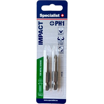 Attēls no Skrūvgriežu uzgalis Specialist 24/2-141; PH1; 50 mm; 2 gab.