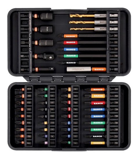 Изображение Skrūvgriežu uzgaļu komplekts Bahco 66IM/50C3HSS; 1/4''; 50 gab.