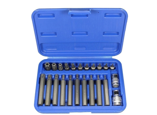 Picture of Skrūvgriežu uzgaļu komplekts Condor Werkzeug C1011; 3/8''+1/2''; Torx T10-T55; 23 gab.