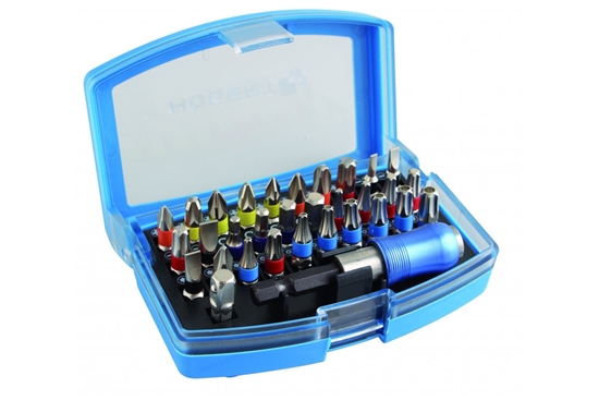 Picture of Skrūvgriežu uzgaļu komplekts Hogert HT1S400; 1/4''; 32 gab.
