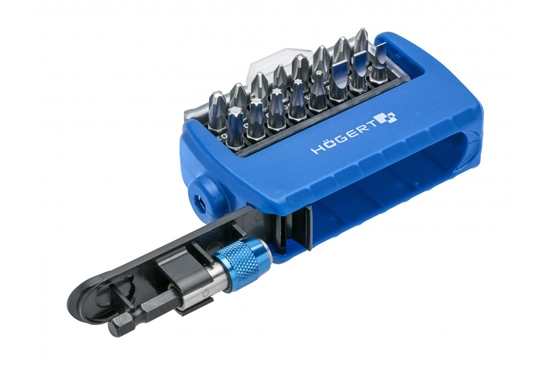 Picture of Skrūvgriežu uzgaļu komplekts Hogert HT1S401; 1/4''; 17 gab.