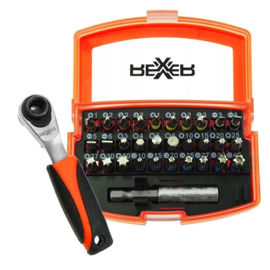 Picture of Skrūvgriežu uzgaļu komplekts Rexxer RC 04-498; 32 gab.