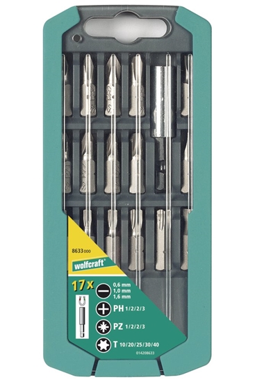 Picture of Skrūvgriežu uzgaļu komplekts Wolfcraft 8633000; 17 gab.