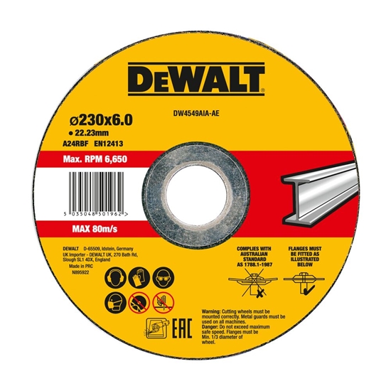 Изображение Slīpēšanas disks DeWalt DW4549AIA-AE; 230x6 mm