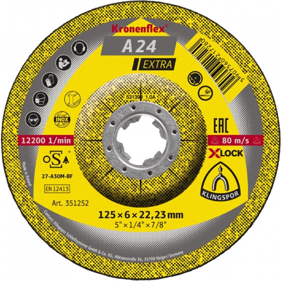 Picture of Slīpēšanas disks Klingspor A 24 Extra; 115x6 mm; 10 gab.