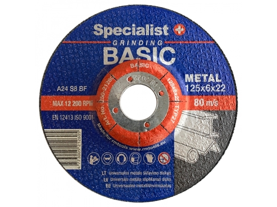 Picture of Slīpēšanas disks Specialist 125X6X22; 125x6x22 mm