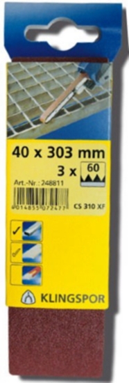 Picture of Slīpēšanas lente Klingspor CS 310 XF; 13x457 mm; G40; 3 gab.