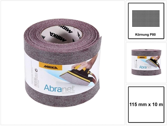 Изображение Slīpēšanas siets rullis Mirka Abranet 545BY001803R; 115 mm x 10 m; P80