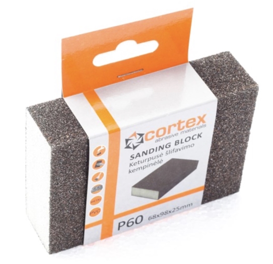 Picture of Slīpēšanas švamme Cortex 14415; 98x68x25 mm; P60