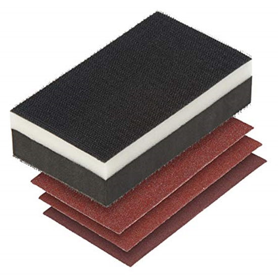 Picture of Slīpēšanas švamme Wolfcraft; 125x70x35 mm; P60/80/120