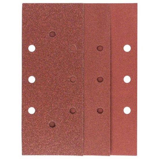 Picture of Smilšpapīrs Bosch 2609256B07; 93x230 mm; K60/K120/K180; 10 gab.