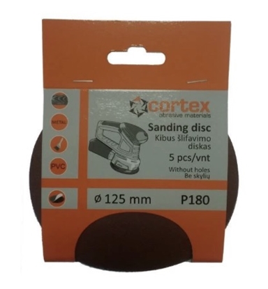 Picture of Smilšpapīrs Cortex 18161; 125 mm; P180; 5 gab.