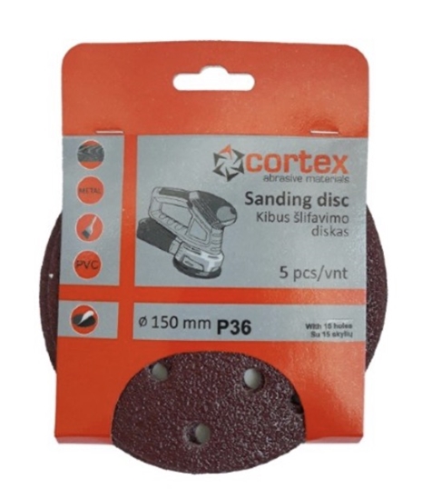 Picture of Smilšpapīrs Cortex 28166; 150 mm; P36; 5 gab.